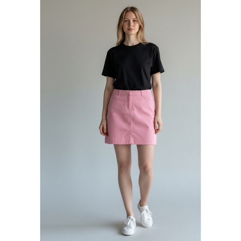 Vineyard Vines Women's 12 Pink Chino Mini Skirt Cotton Whale Logo Preppy